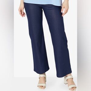 Kim & Co. Lightweight Stretch Denim Look Straight Leg Pants, Indigo, sz M